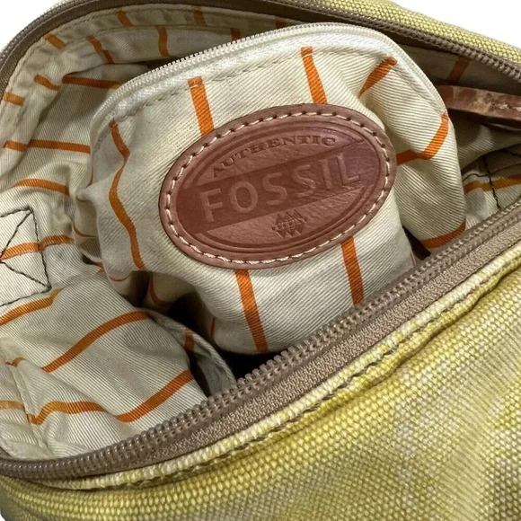 Fossil Yellow Canvas Messenger Bag - Picture 9 of 12